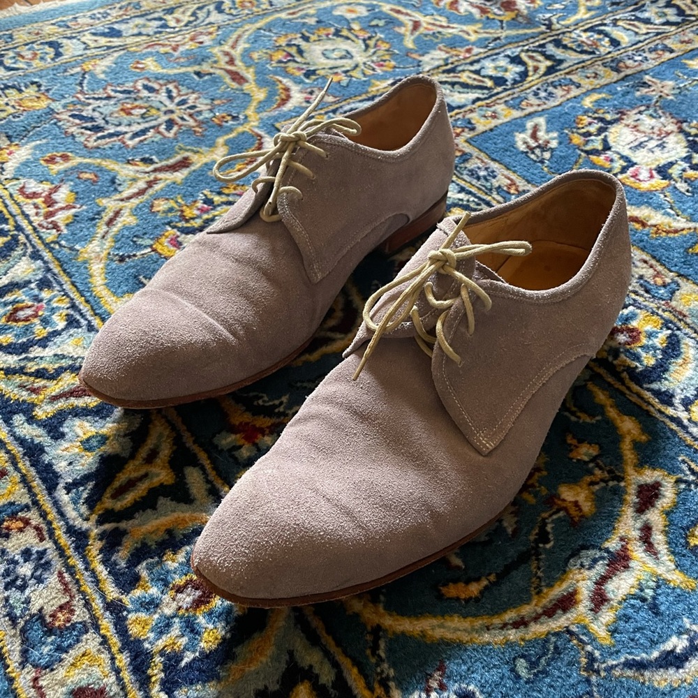 Foggy Grey Bespoke Suede Derby’s